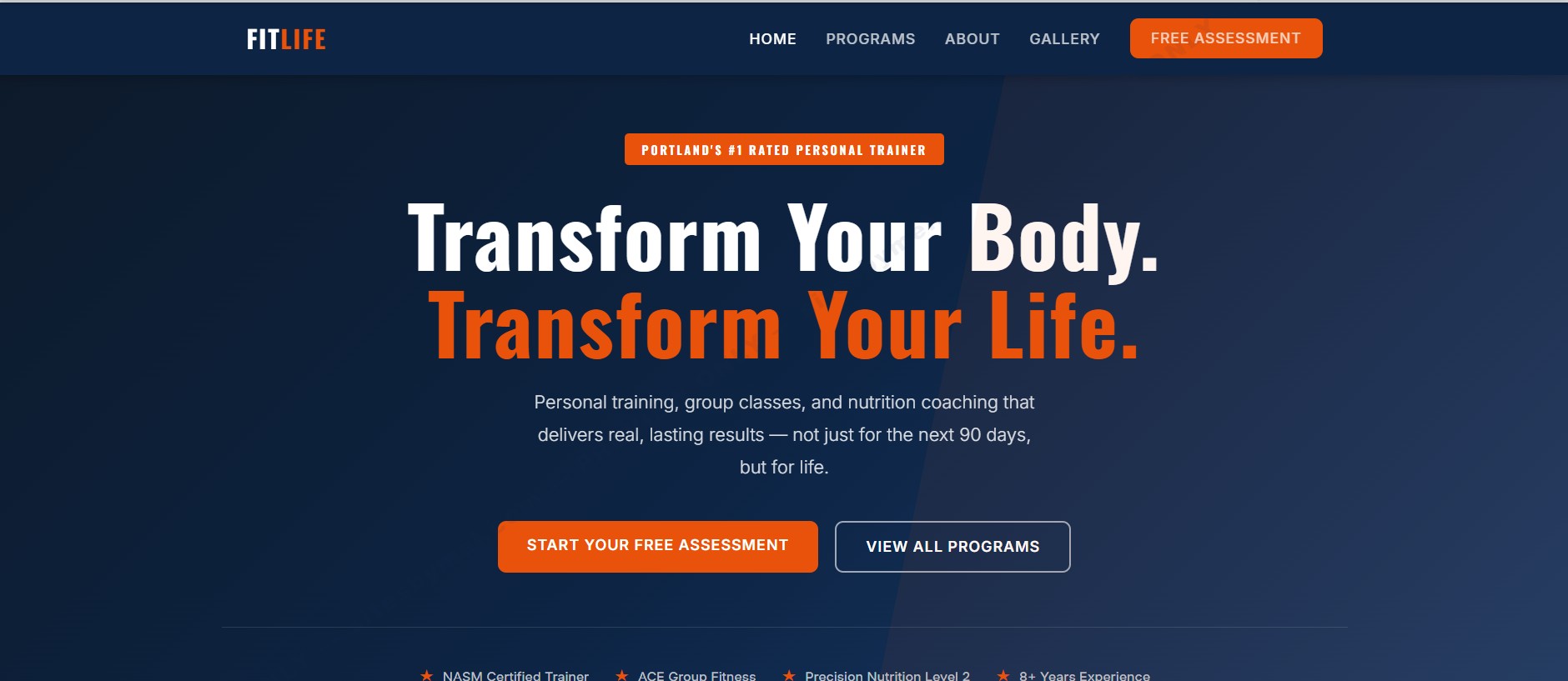 FitLife Template preview