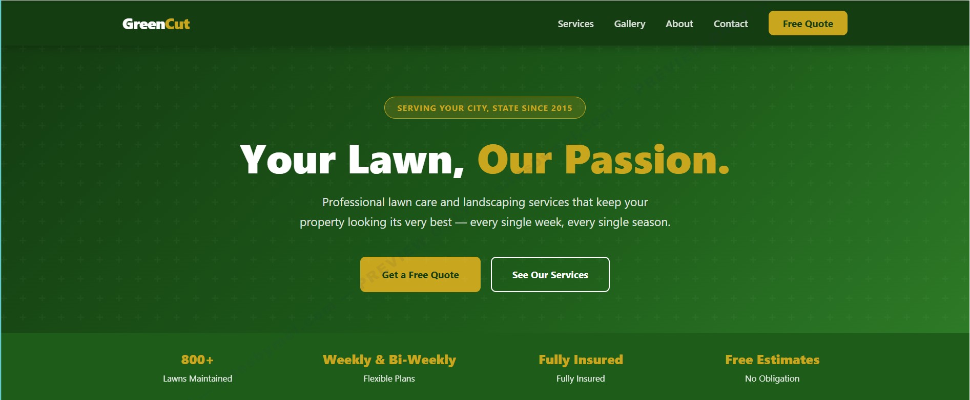 GreenCut Template preview